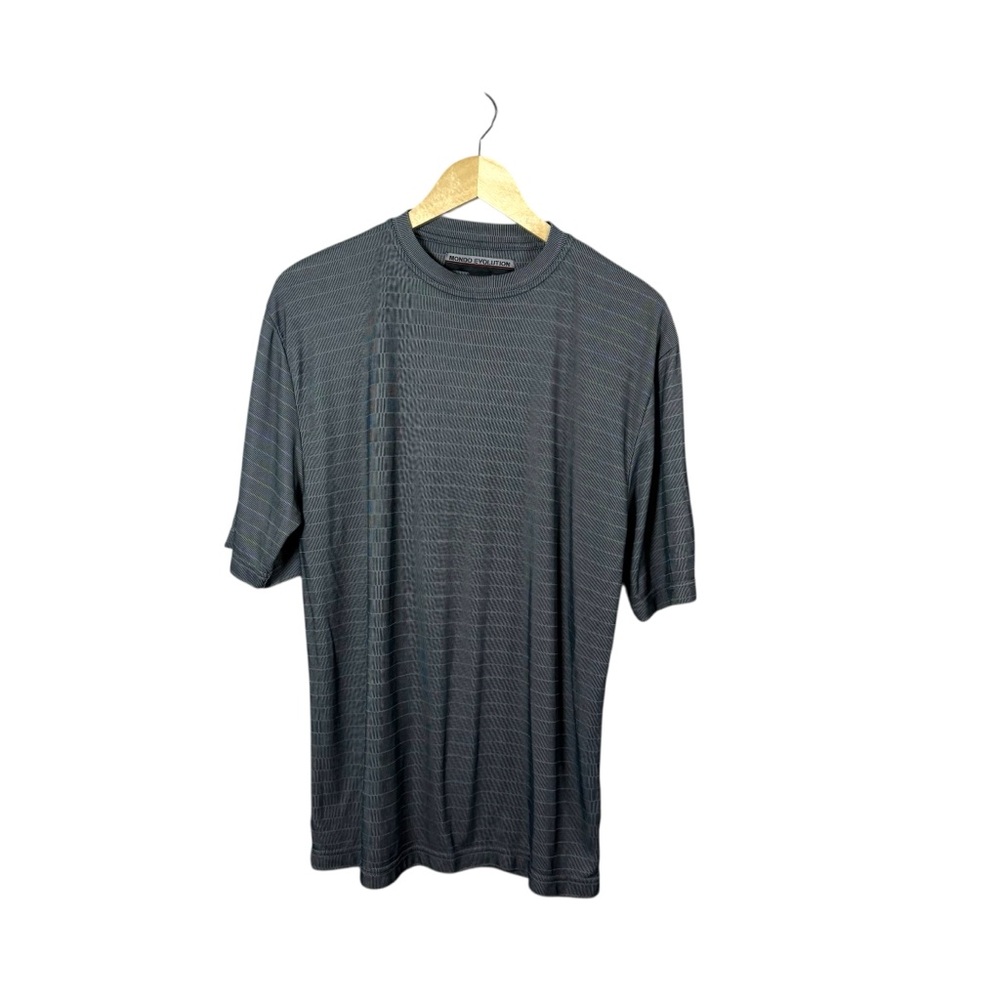 Mondo Evolution Men’s Performance Striped Crewneck Tee Grey Size M